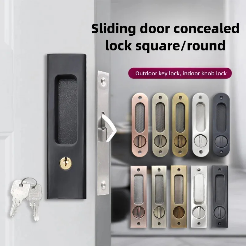 Home Security Key - Durable Black Hook Sliding Door Lock