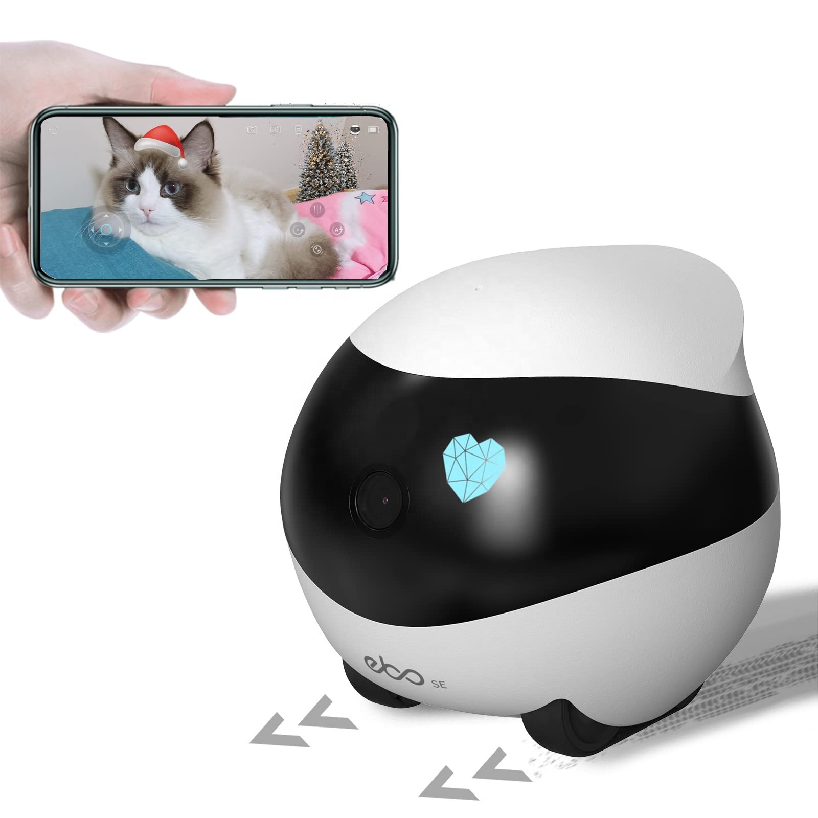 Home Security Robots - 1080P Interactive Pet Robot Moving Home