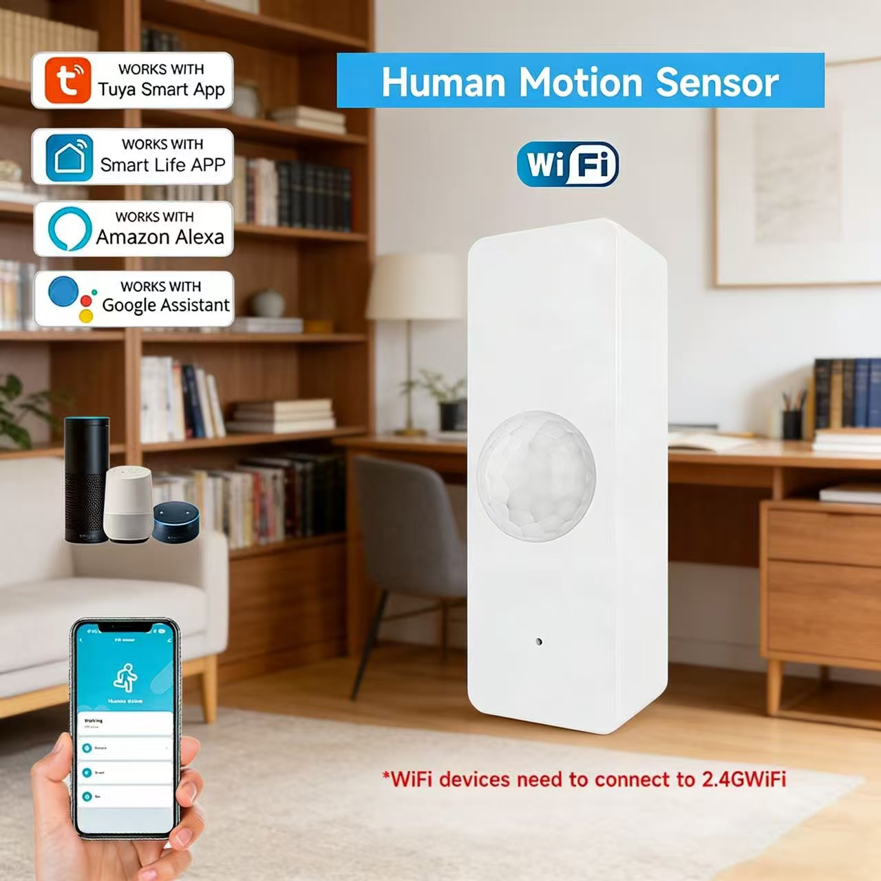 Home Security With Monitoring - WiFi Smart PIR Motion Sensor Tuya