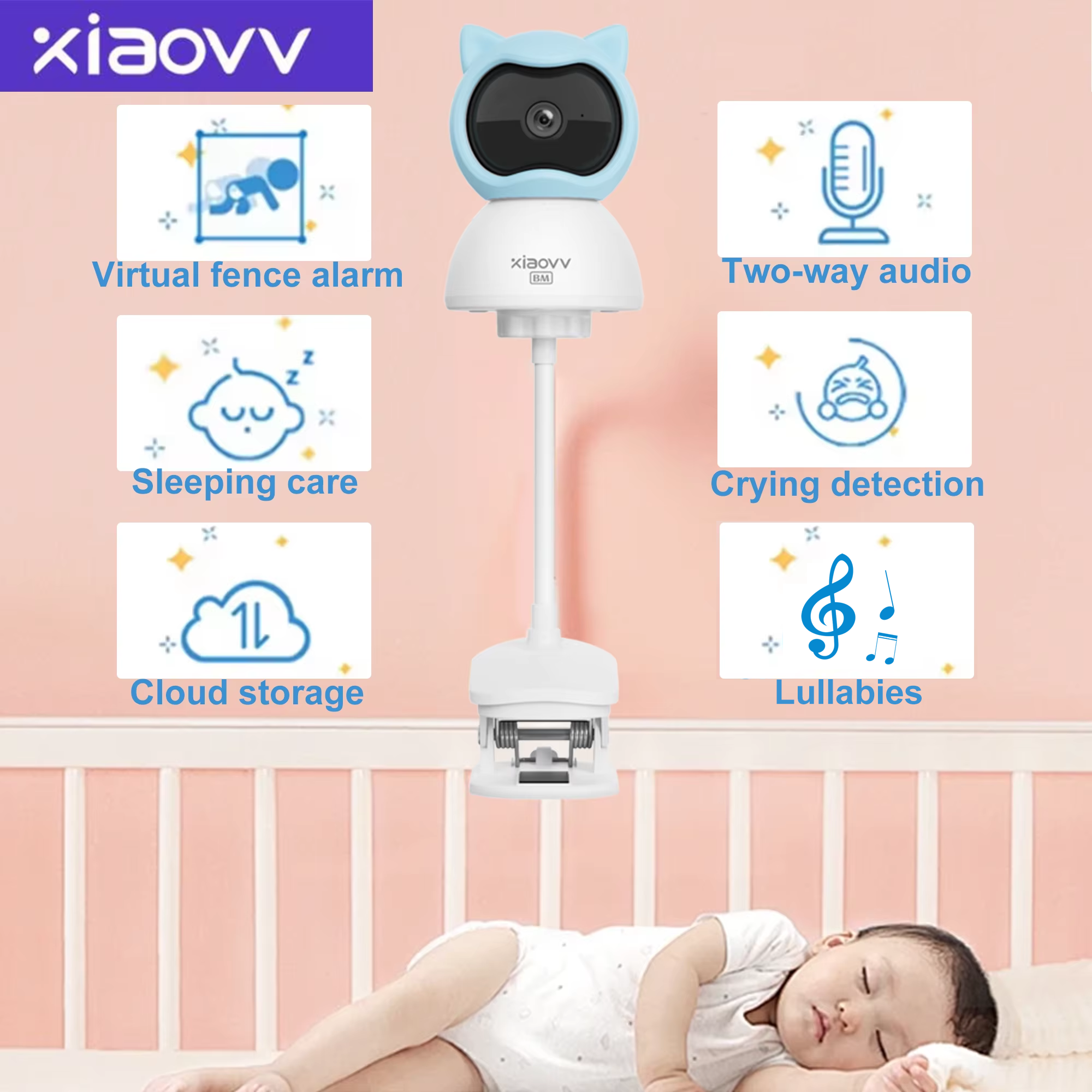 Home Security Wireless Camera - 4MP WiFi xiaovv indoor Baby Monitor