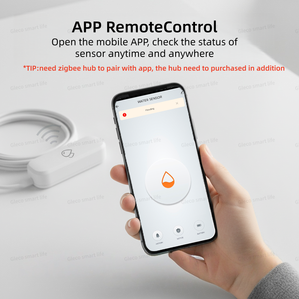 Home Security With Monitoring - Tuya Zigbee Water Leak Sensor Flood