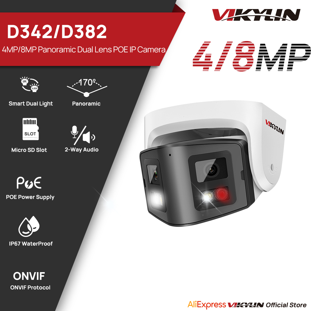 Home Security Hikvision - Vikylin 4/8MP Panoramic Dual Lens Smart