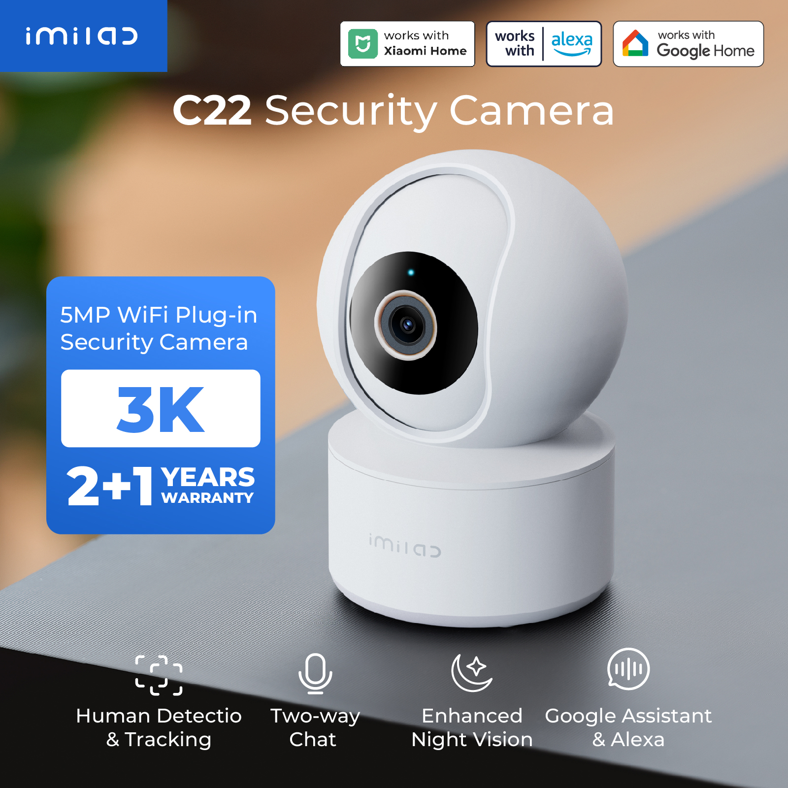 Home Security Camera Xiaomi Mi 360 - IMILAB Baby Monitor Indoor Security Camera