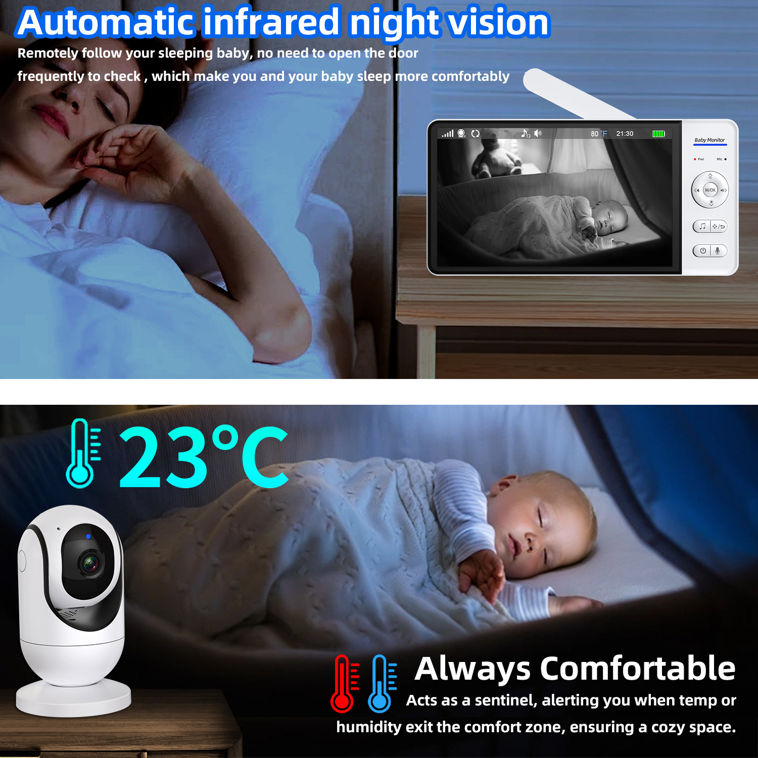 7 Inch Video Baby Monitor with - Home Security Wireless Camera ulasan dan harga