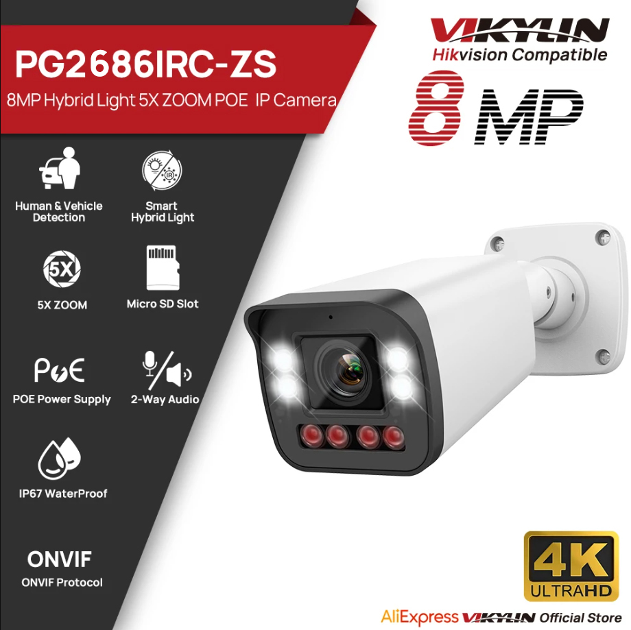 VIKYLIN 8MP 5X Zoom Bullet IP  - Home Security Hikvision ulasan dan harga