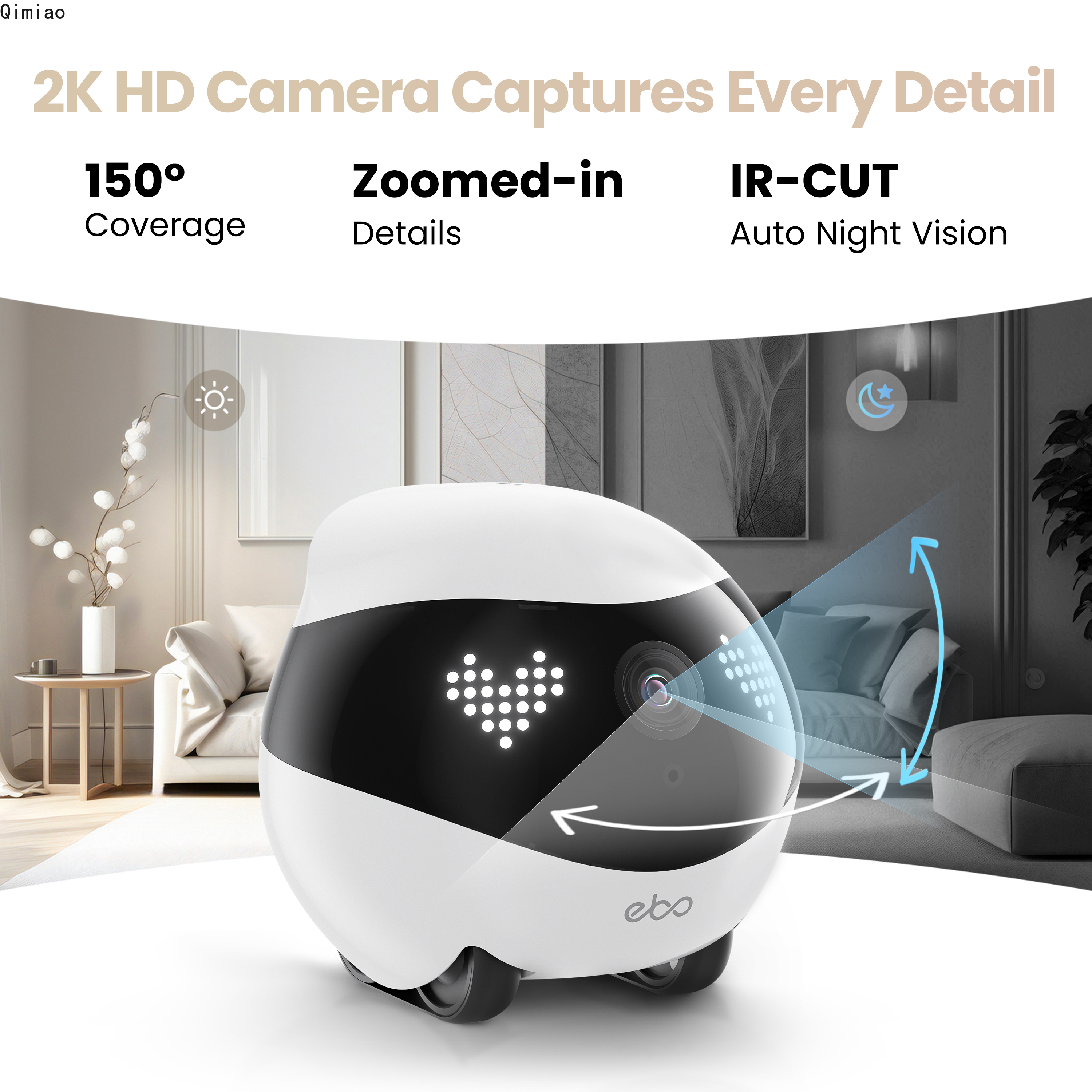 Enabot EBO AIR 2 Companion Rob - Home Security Robots ulasan dan harga