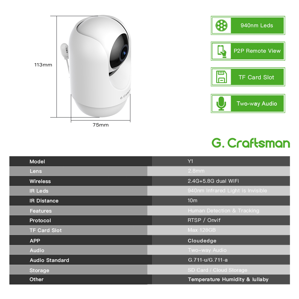 C G,Craftsman Y1 Baby Monitor, - Home Security With Monitoring ulasan dan harga