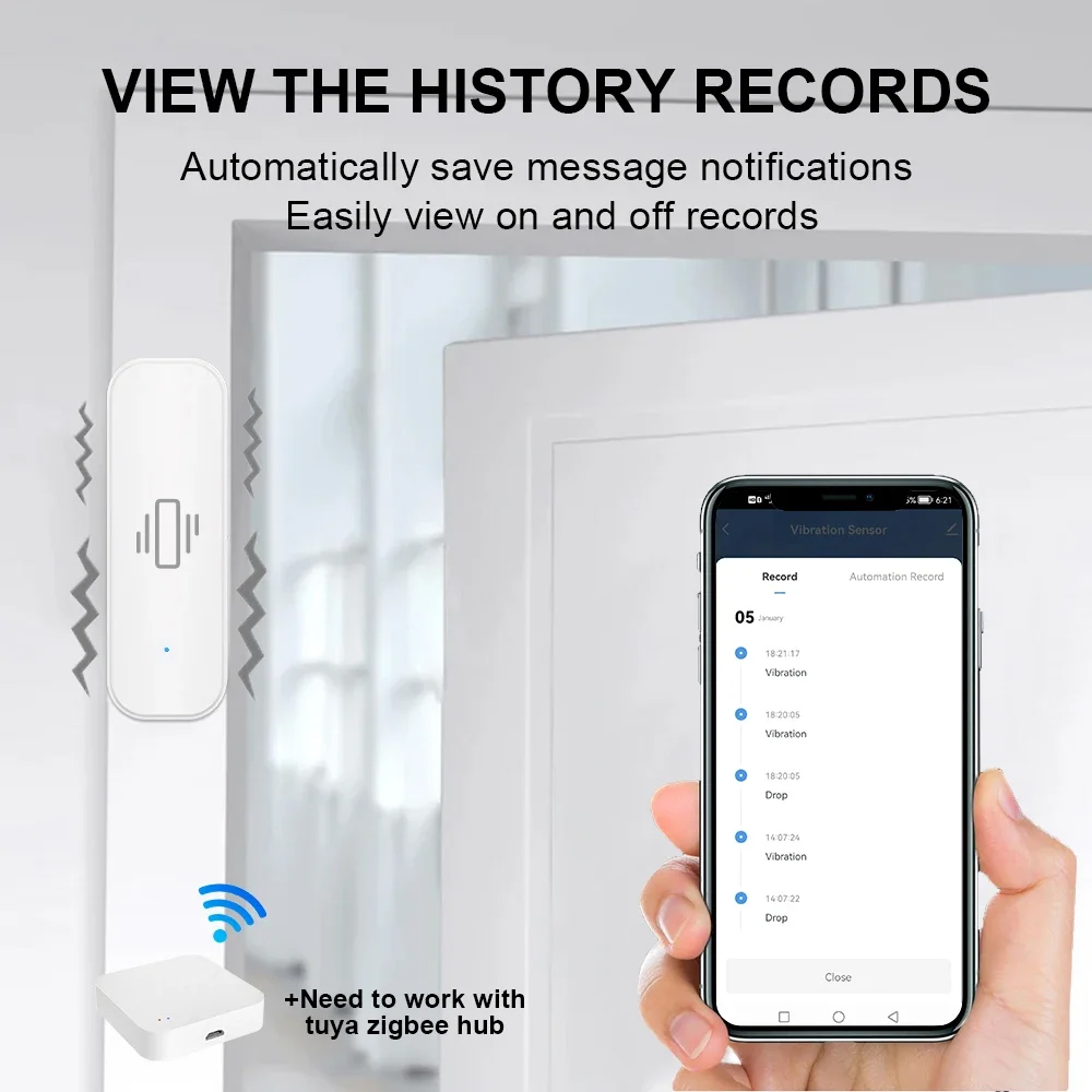 Smart ZigBee Vibration Sensor  - Home Security With Monitoring ulasan dan harga