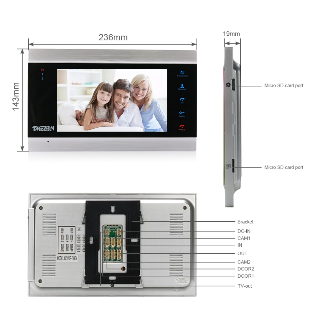 TMEZON 7 Inch Video Door Phone - Home Security Uk ulasan dan harga