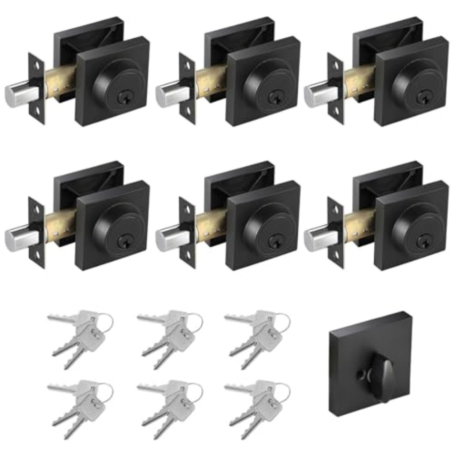 Matte Black Square Single Cyli - Home Security Key ulasan dan harga