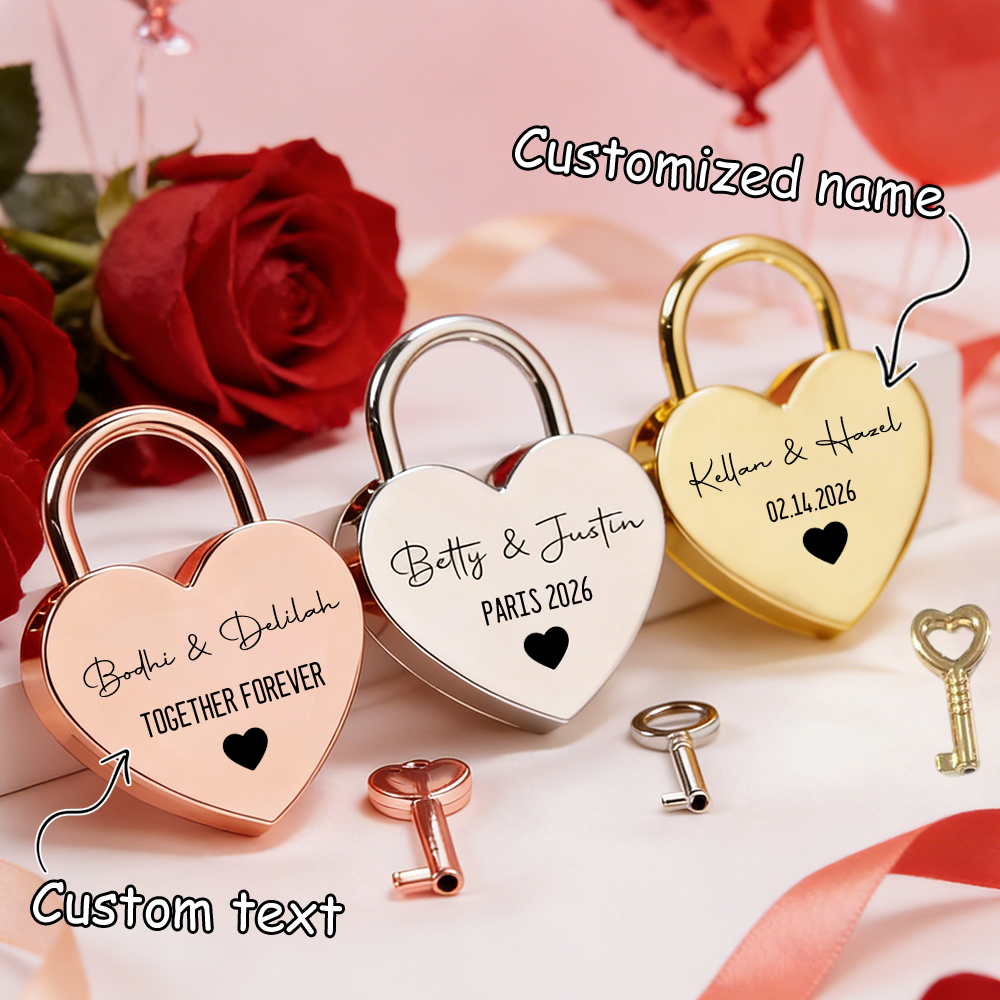 Custom Name Heart-Shaped Padlo - Home Security Key ulasan dan harga