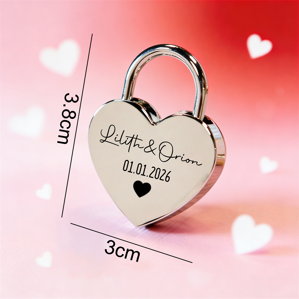 Custom Name Heart-Shaped Padlo - Home Security Key ulasan dan harga