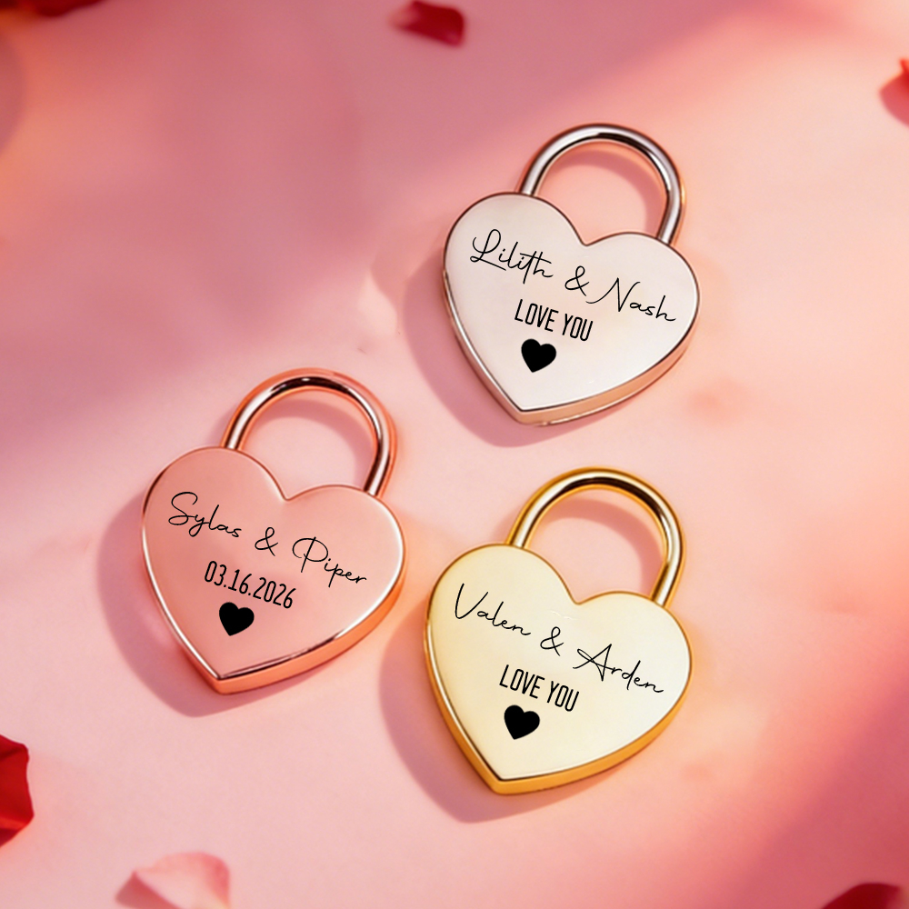 Custom Name Heart-Shaped Padlo - Home Security Key ulasan dan harga