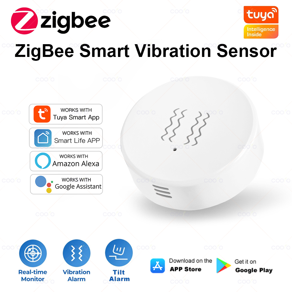 ZigBee Tuya Smart Vibration Se - Home Security With Monitoring ulasan dan harga