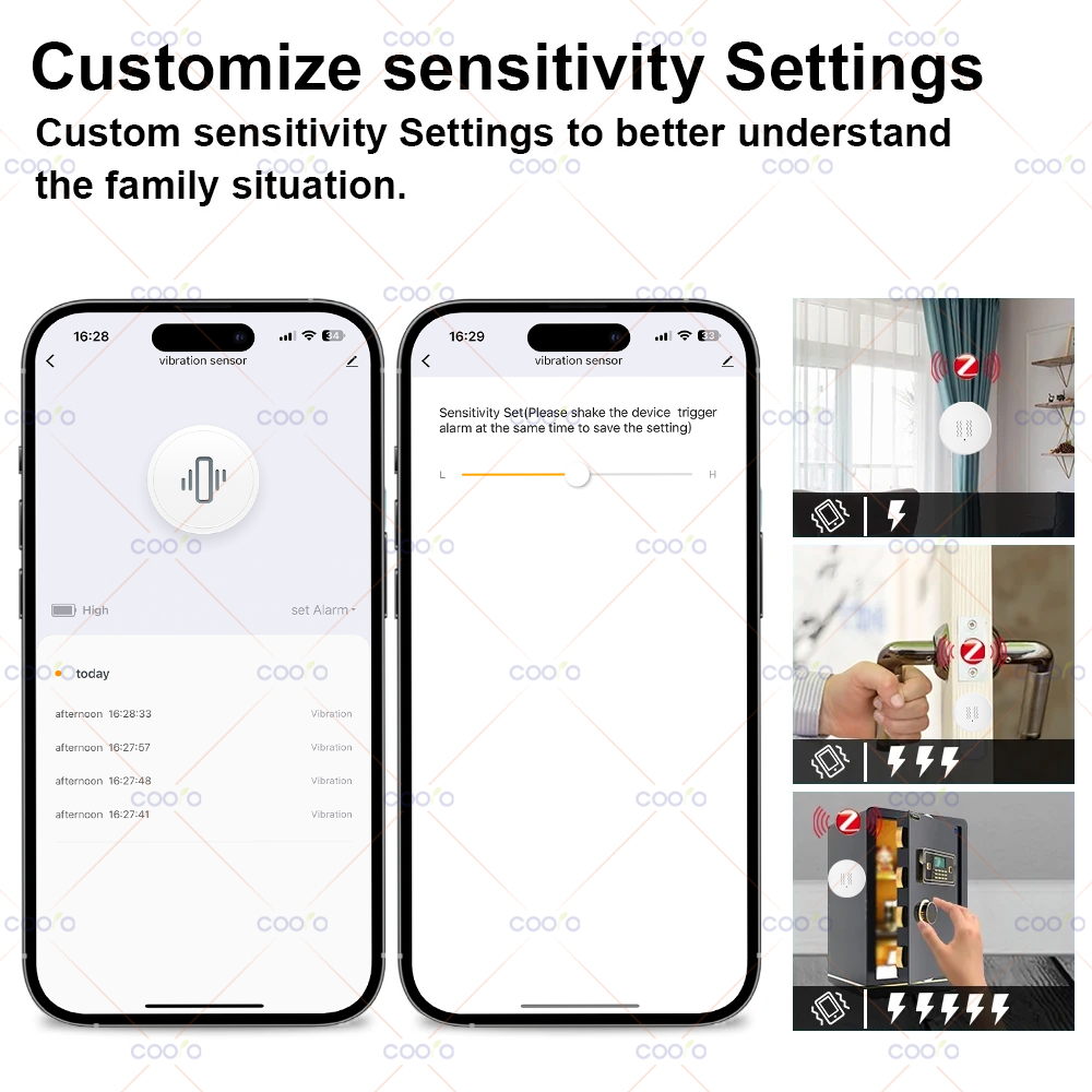 ZigBee Tuya Smart Vibration Se - Home Security With Monitoring ulasan dan harga