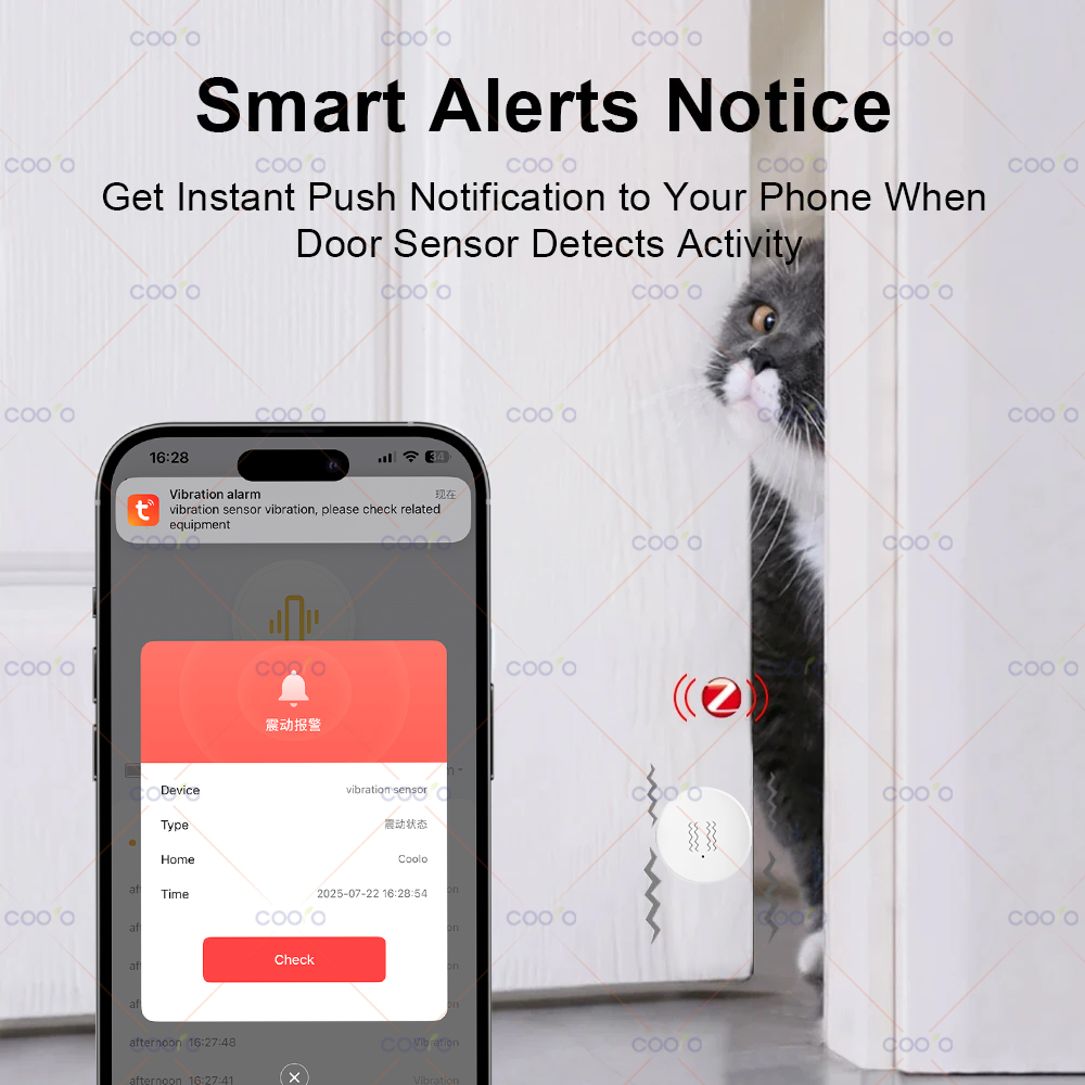 ZigBee Tuya Smart Vibration Se - Home Security With Monitoring ulasan dan harga
