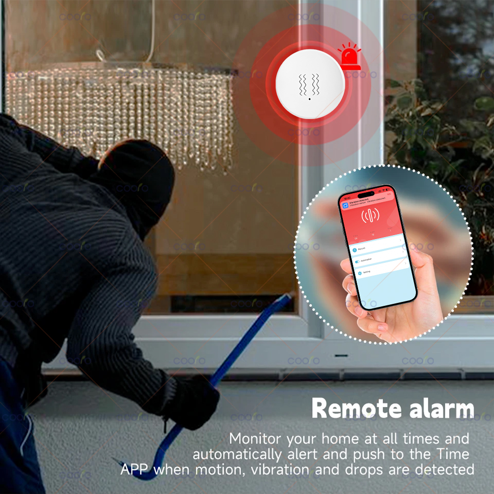 ZigBee Tuya Smart Vibration Se - Home Security With Monitoring ulasan dan harga