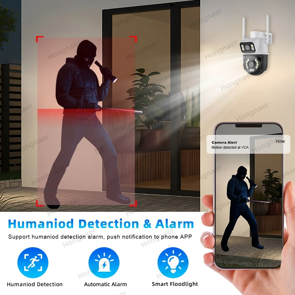 Hongnaer 6MP 4CH Dual Lens Hom - Home Security Wireless Camera ulasan dan harga