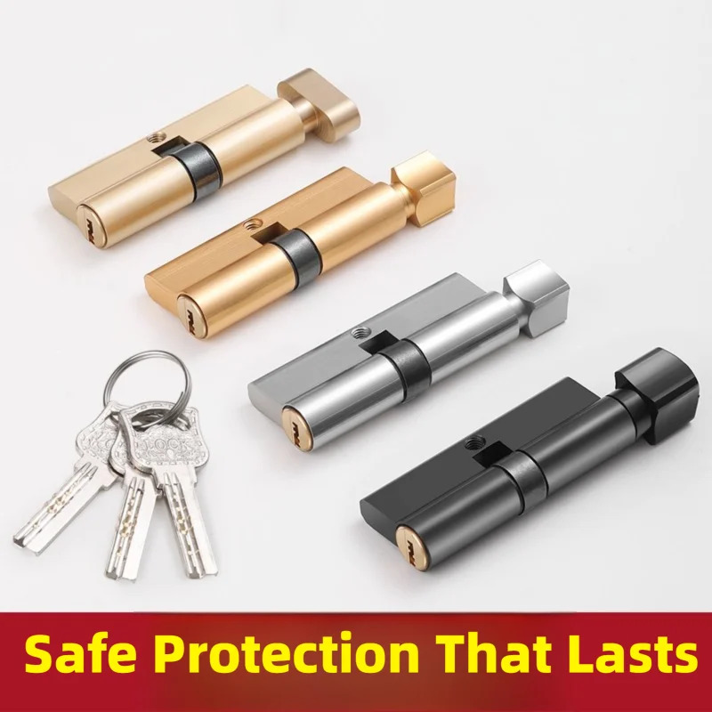 Wooden Door Lock Cylinder with - Home Security Key ulasan dan harga