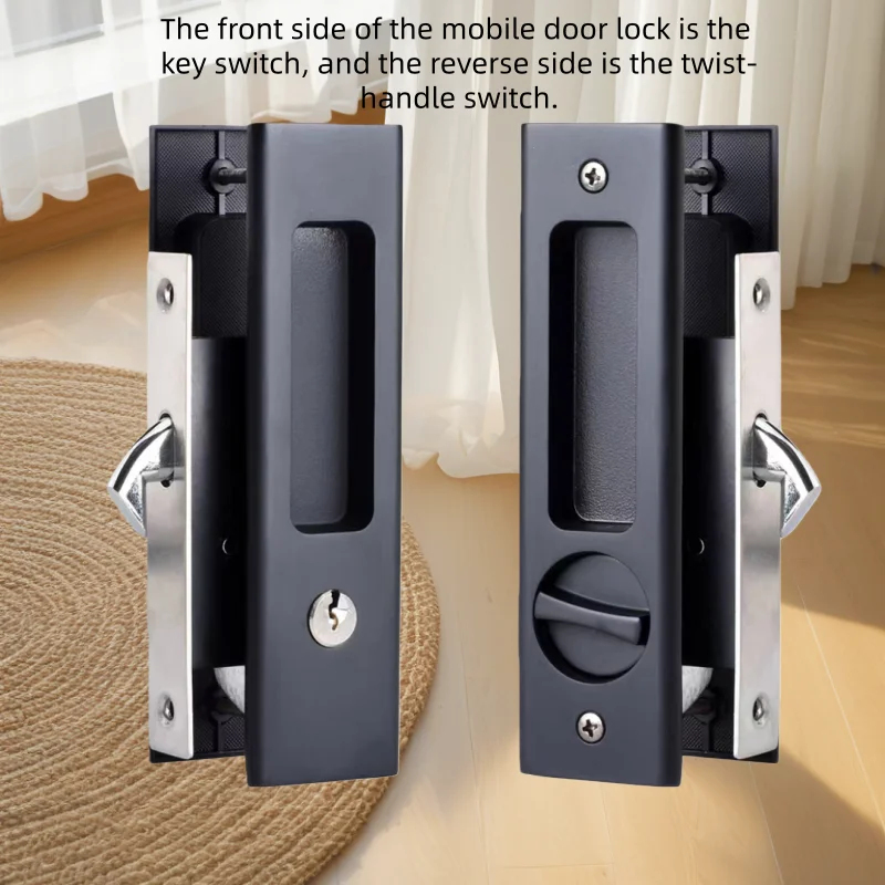 Black Sliding Door Lock with K - Home Security Key ulasan dan harga