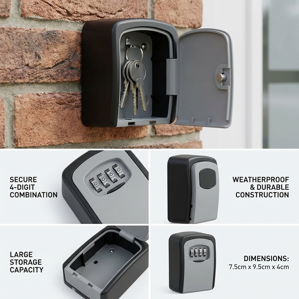 Wall Mount Key Lock Box with 4 - Home Security Essential ulasan dan harga