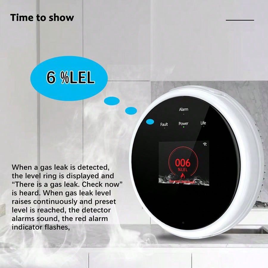 2.4G WiFi Gas Alarm Sensor Com - Home Security With Monitoring ulasan dan harga