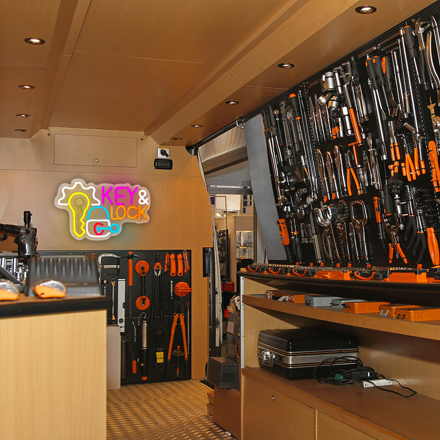 Key and Lock Neon Sign for Wal - Home Security Essential ulasan dan harga
