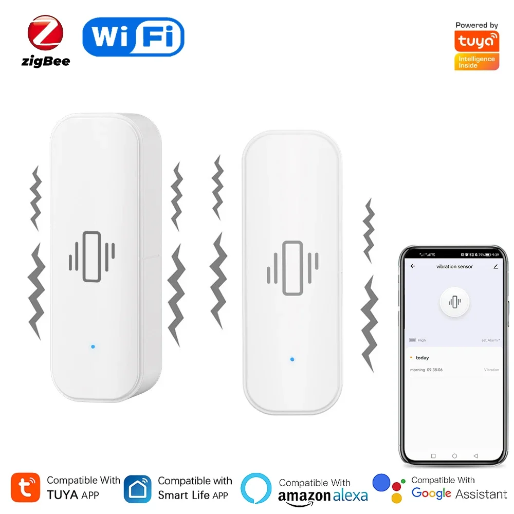 Tuya WiFi/Zigbee Smart Vibrati - Home Security With Monitoring ulasan dan harga