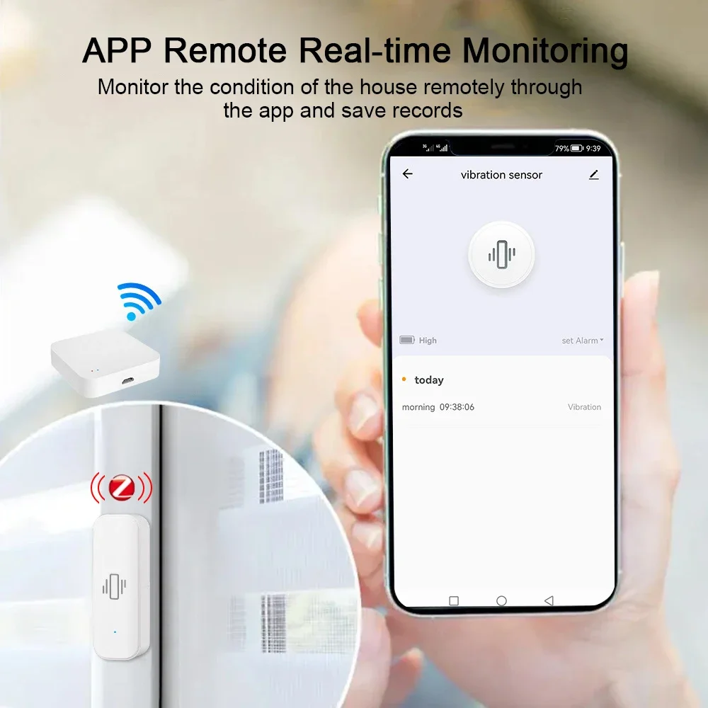 Tuya WiFi/Zigbee Smart Vibrati - Home Security With Monitoring ulasan dan harga