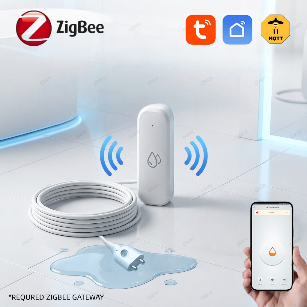 Tuya Zigbee Water Leak Sensor  - Home Security With Monitoring ulasan dan harga