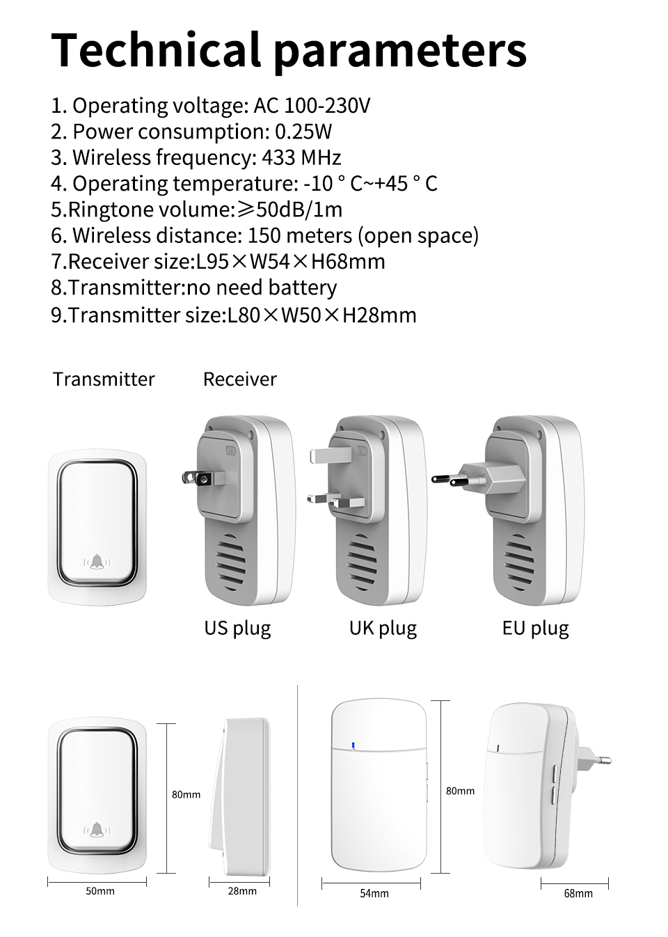 Wireless Doorbell Welcome Chim - Home Security Uk ulasan dan harga