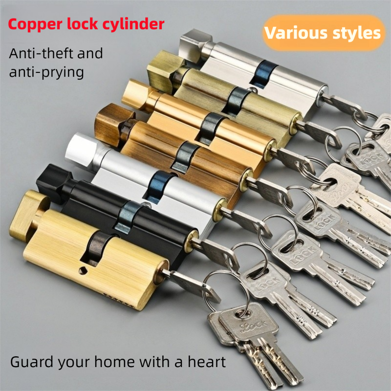 Wooden Door Lock Cylinder with - Home Security Key ulasan dan harga