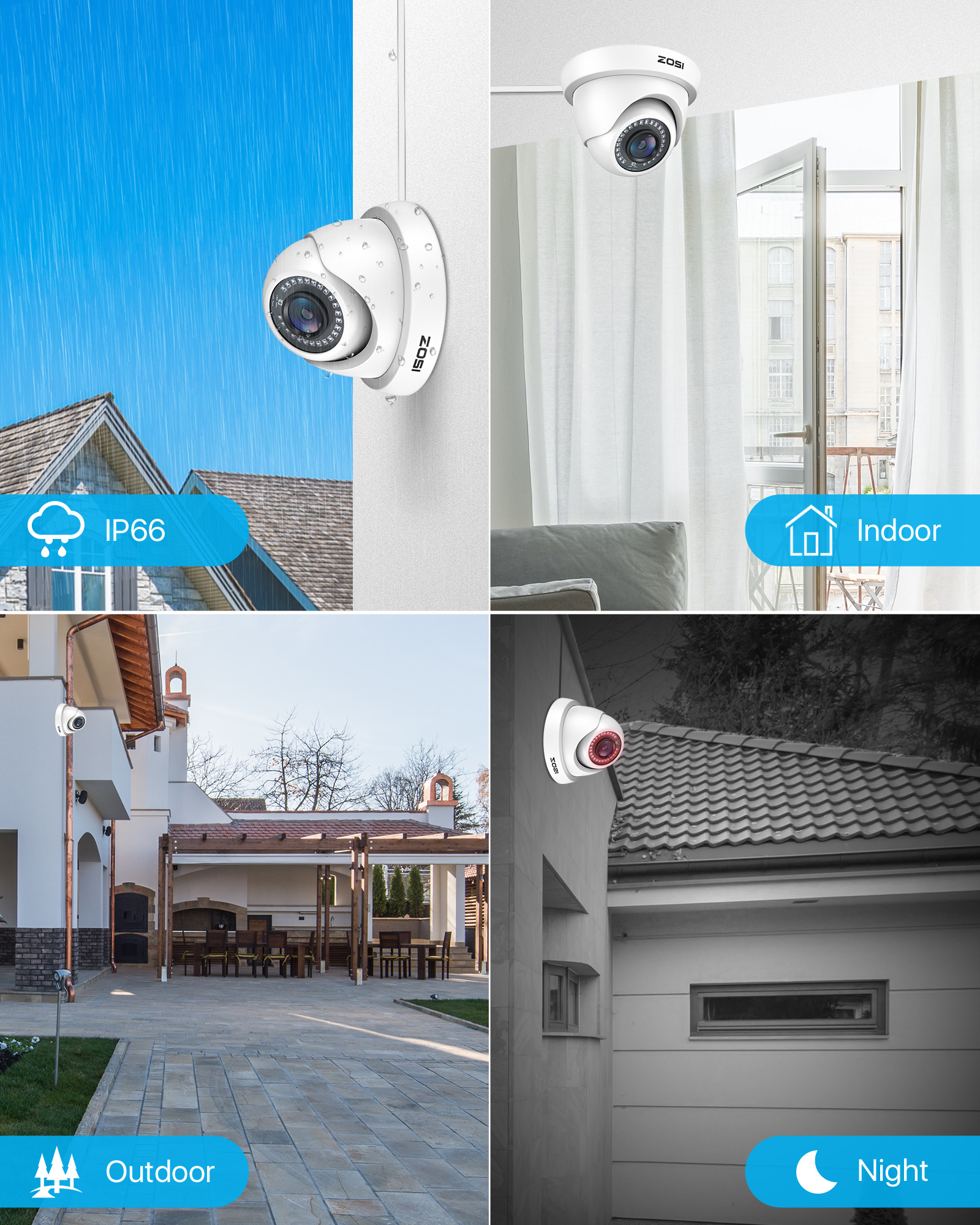 ZOSI 4 Pack 1080P 1920TVL HD-T - Home Security Uk ulasan dan harga